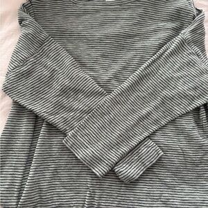 J. Jill Green and Black Striped Top